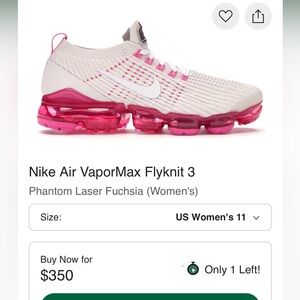 Nike Women's Knit Vapormax Sneakers in Cream and Pink